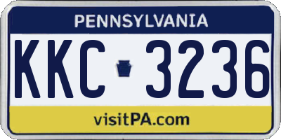 PA license plate KKC3236