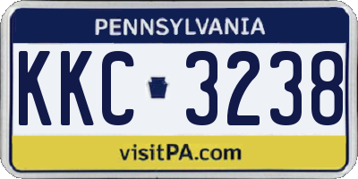 PA license plate KKC3238