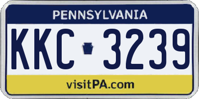 PA license plate KKC3239