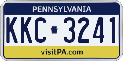 PA license plate KKC3241