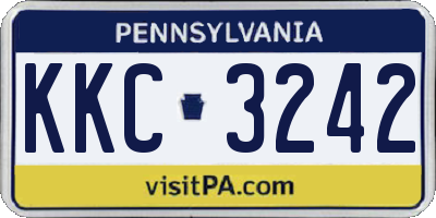 PA license plate KKC3242
