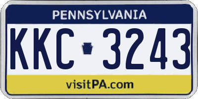 PA license plate KKC3243