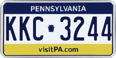 PA license plate KKC3244