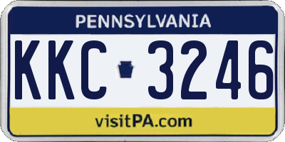 PA license plate KKC3246