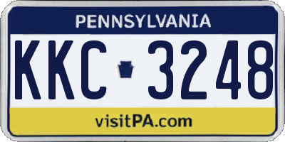 PA license plate KKC3248