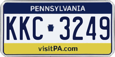 PA license plate KKC3249