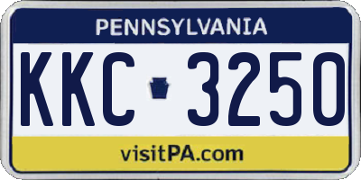 PA license plate KKC3250