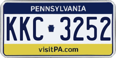 PA license plate KKC3252