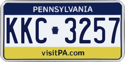 PA license plate KKC3257