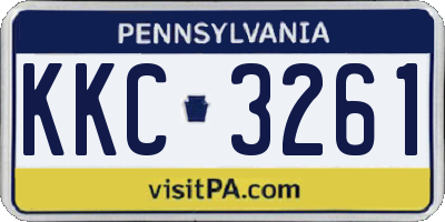 PA license plate KKC3261