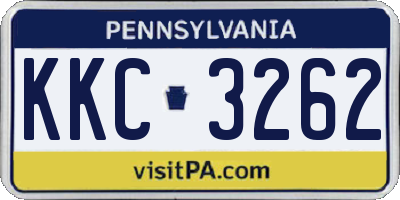 PA license plate KKC3262