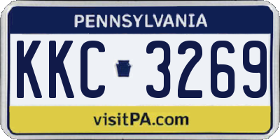 PA license plate KKC3269