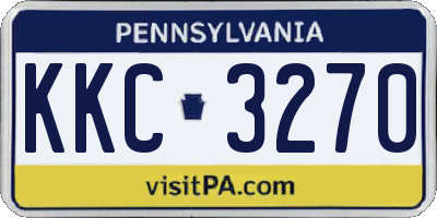 PA license plate KKC3270