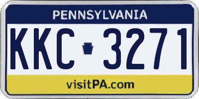 PA license plate KKC3271