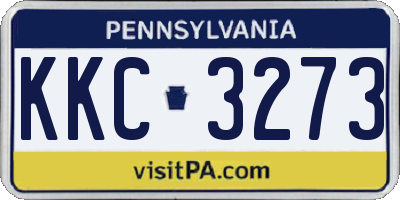PA license plate KKC3273