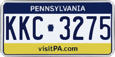 PA license plate KKC3275