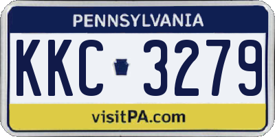 PA license plate KKC3279