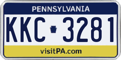 PA license plate KKC3281