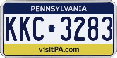PA license plate KKC3283