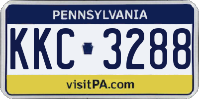 PA license plate KKC3288