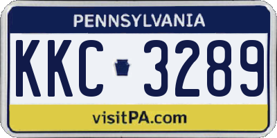 PA license plate KKC3289