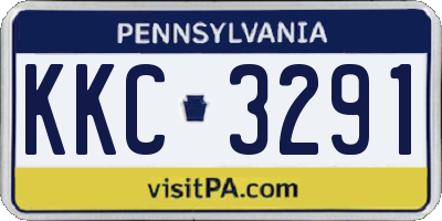 PA license plate KKC3291