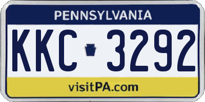PA license plate KKC3292
