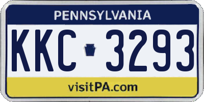 PA license plate KKC3293