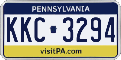 PA license plate KKC3294