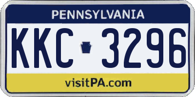 PA license plate KKC3296