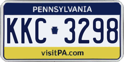 PA license plate KKC3298