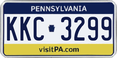 PA license plate KKC3299