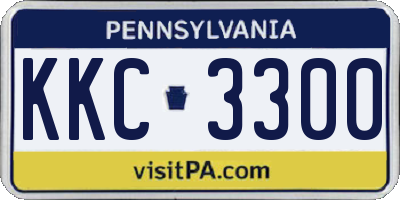 PA license plate KKC3300