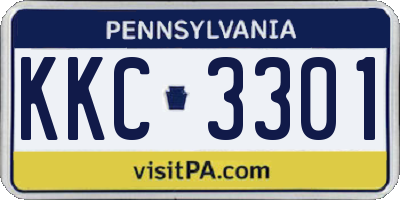 PA license plate KKC3301