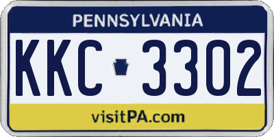 PA license plate KKC3302