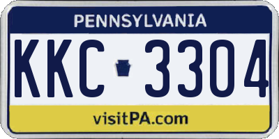 PA license plate KKC3304