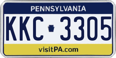 PA license plate KKC3305