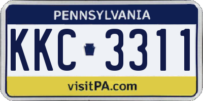 PA license plate KKC3311