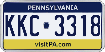 PA license plate KKC3318