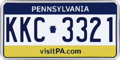 PA license plate KKC3321