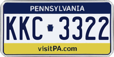 PA license plate KKC3322