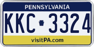 PA license plate KKC3324