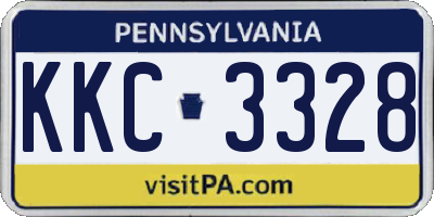 PA license plate KKC3328