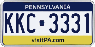 PA license plate KKC3331