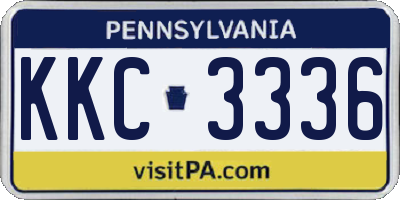 PA license plate KKC3336