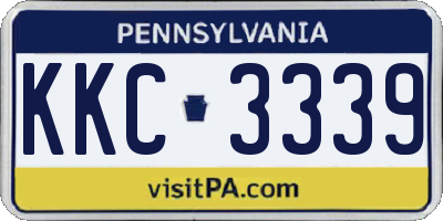 PA license plate KKC3339