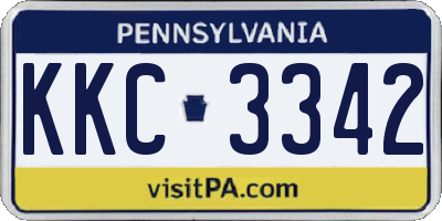 PA license plate KKC3342
