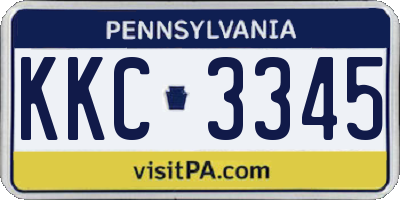 PA license plate KKC3345