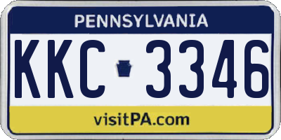PA license plate KKC3346