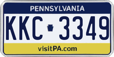PA license plate KKC3349